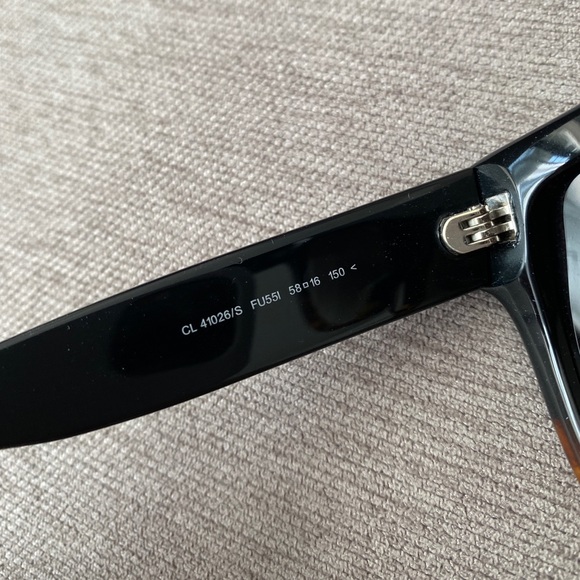 SOLD Celine Aviator Sunglasses in Acetate Black/Havana - Picture 4 of 6